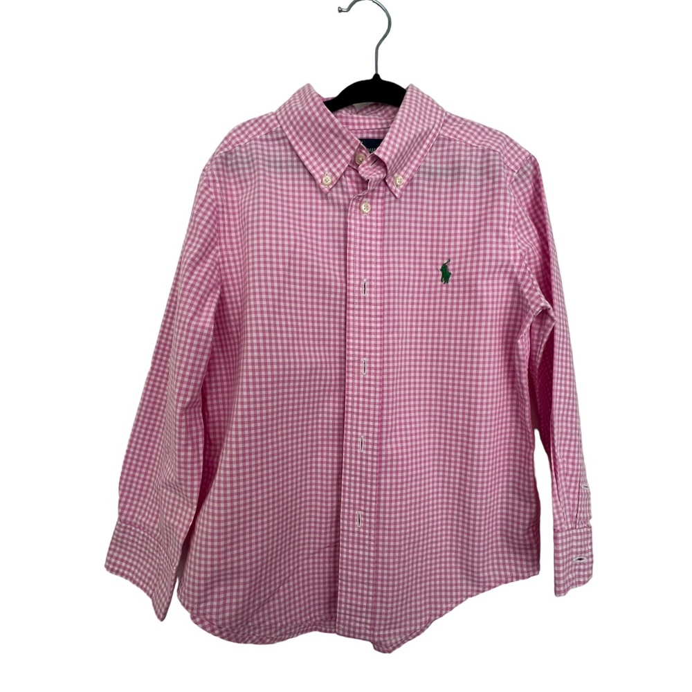 Ralph Lauren Pink and White Gingham Shirt Size 4/4T